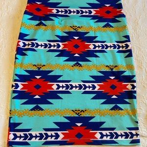 Printed Knit Knee-Length Pencil Skirt